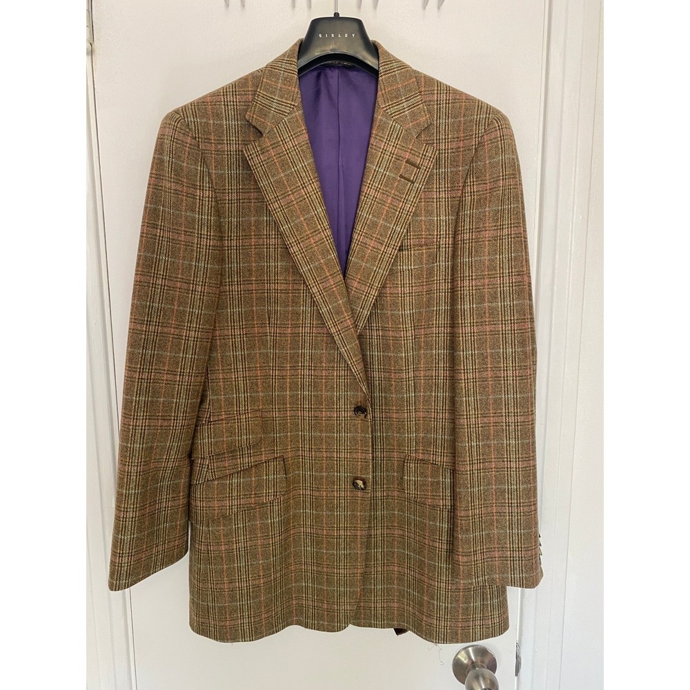 Paul Smith London 38R Glenn Plaid Brown Wool Cashmere Jacket Blazer Sport Coat - Picture 7 of 7